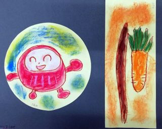 園小混合クラス６月１回目・「丸い絵　長い絵」