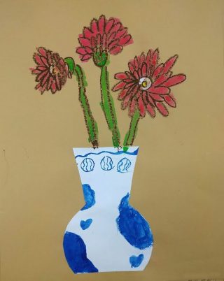 園小混合クラス３月１回目・花瓶と花