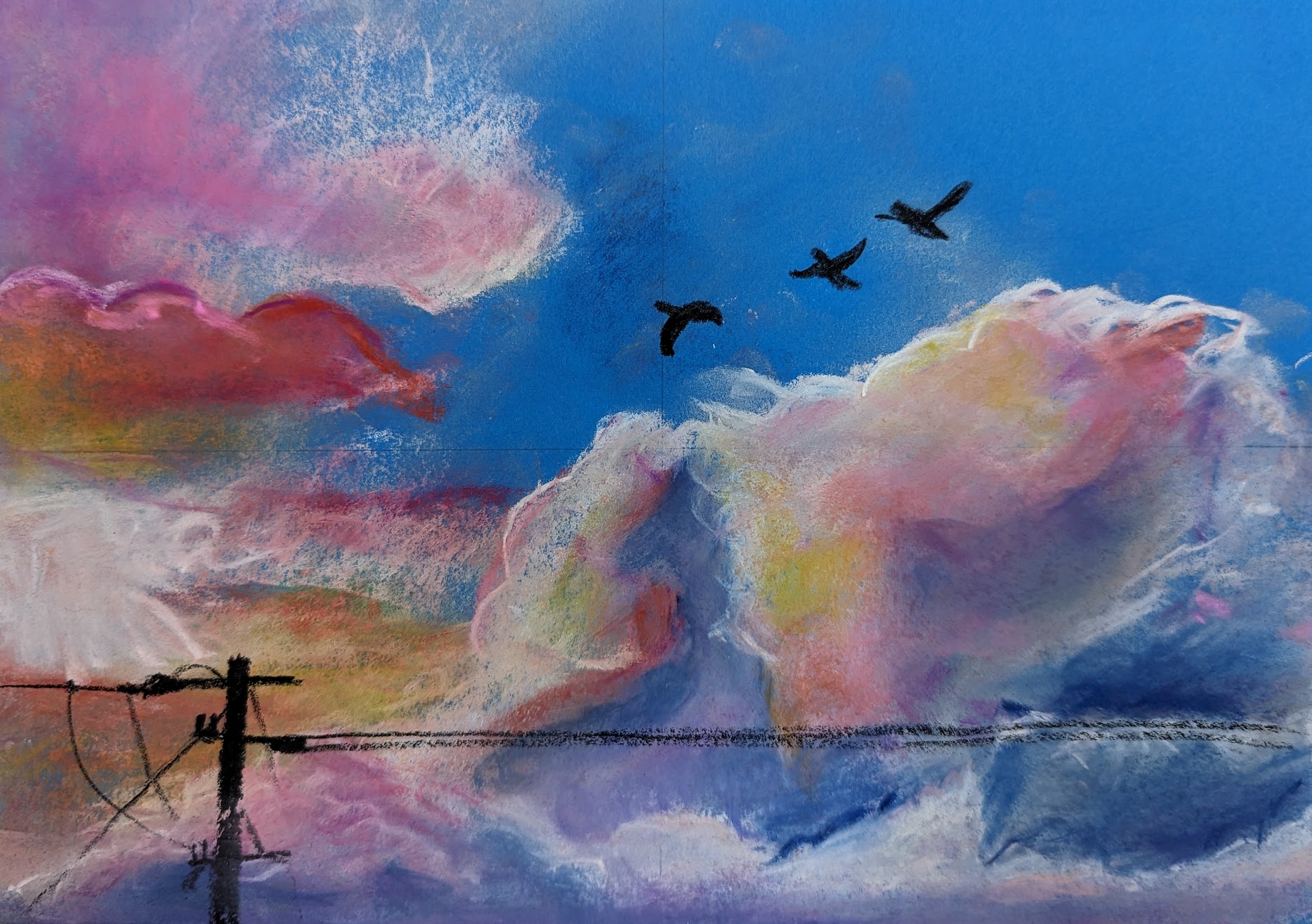 小学生クラス2月2回目・パステル画