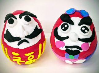 園小混合クラス1月2回目・粘土でだるまさん