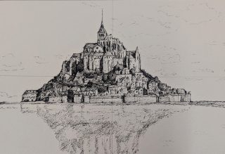 絵画クラス・1月の制作「ペン画」