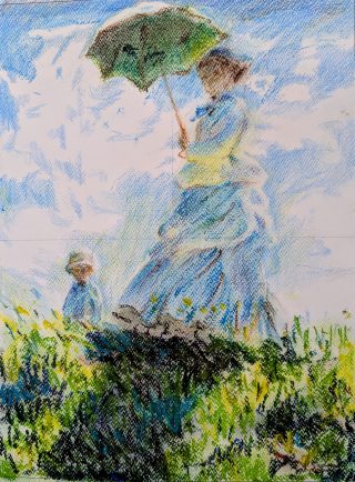 絵画クラス2月の制作・パステル画